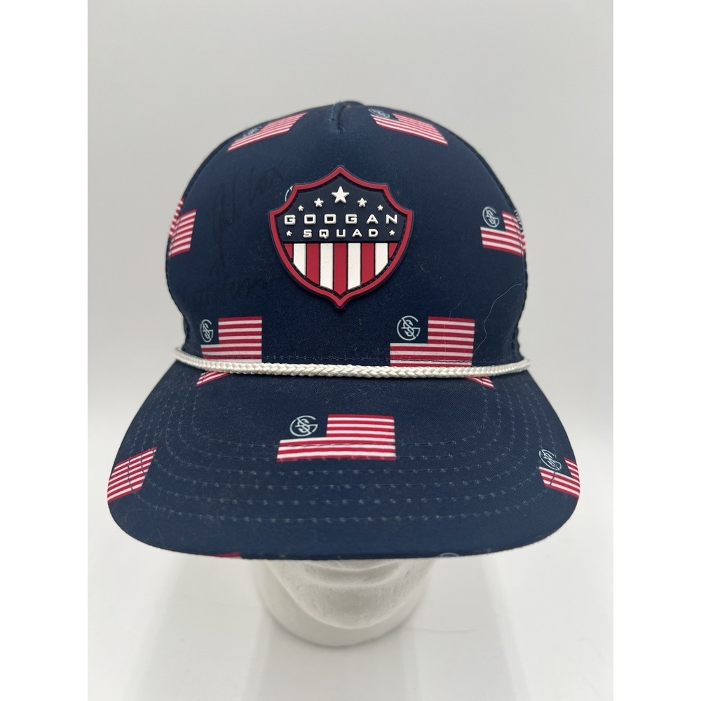 Googan Squad USA Flag Snapback Hat Rope Cap Patriotic Fishing Adjustable